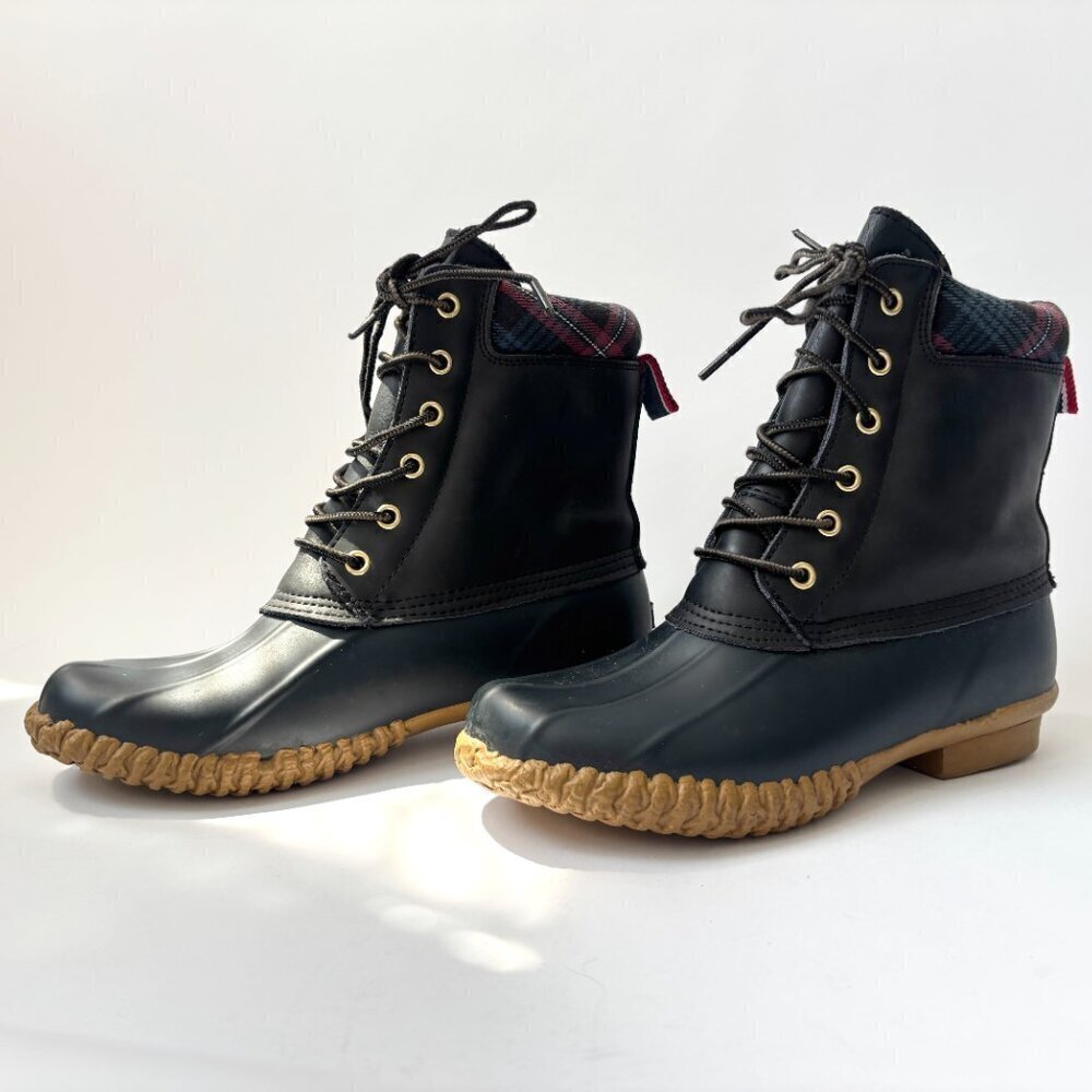 Tommy Hilfiger Lace Up Rubber Sole Lace Up Russel Rain Ankle Boots - Sz 8 - Picture 10 of 16